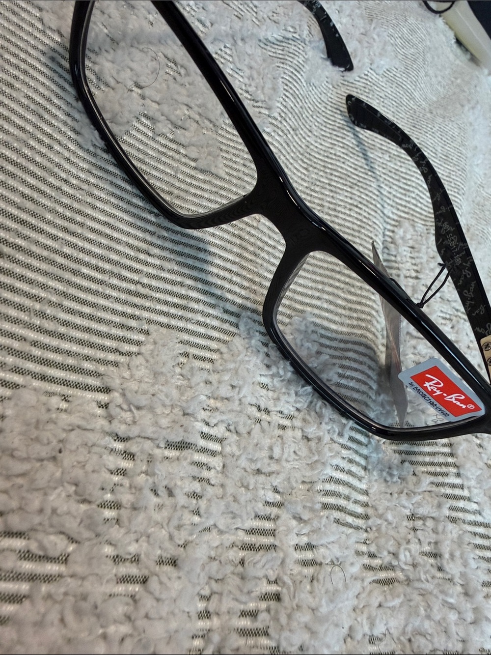 Black RectangularEyeglass Frames with Clear Lenses Perfect For Mounting